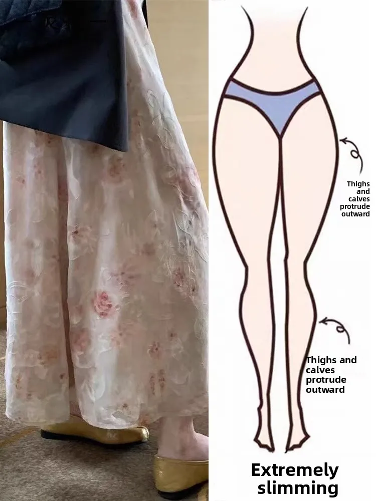 

plus Size Floral Print A-Line Midi Skirt Women's Unique Beautiful Slimming Meat Covering Summer Trend Long A-Line Skirt