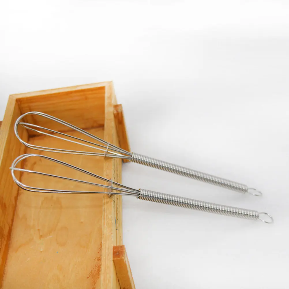 

2Pcs Hair Color Dye Mixing Tools Stainless Steel Salon Hand Mixer Non Slip Handle Compact Size Salon Whisk Hair Color Cream