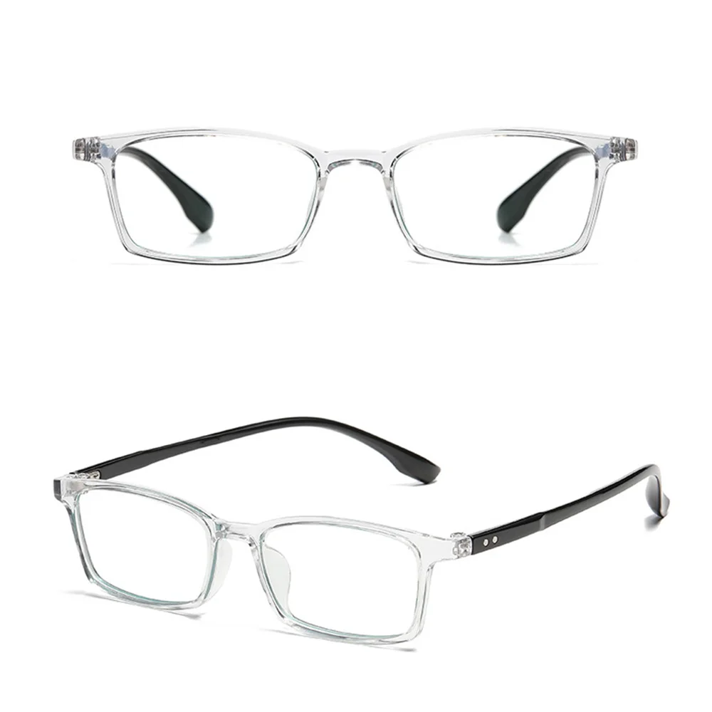 Small Rectangular Frame Anti-Blue Ray Glasses Lightweight Flat Lens Eyeglasses Flexible Temple Reduce Eye Fatigue LL@17