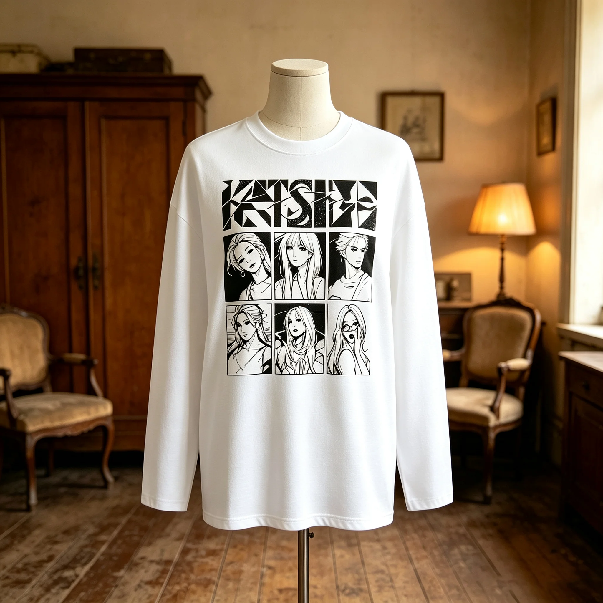 KATSEYE Kpop Girl Group Vintage 90s Bootleg Long‑Sleeve T‑shirt, 6‑Member Graphic Print, Unisex Casual Streetwear, Fans Gift Lon