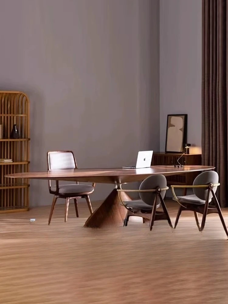 

Walnut flying saucer, solid wood dining table conference table