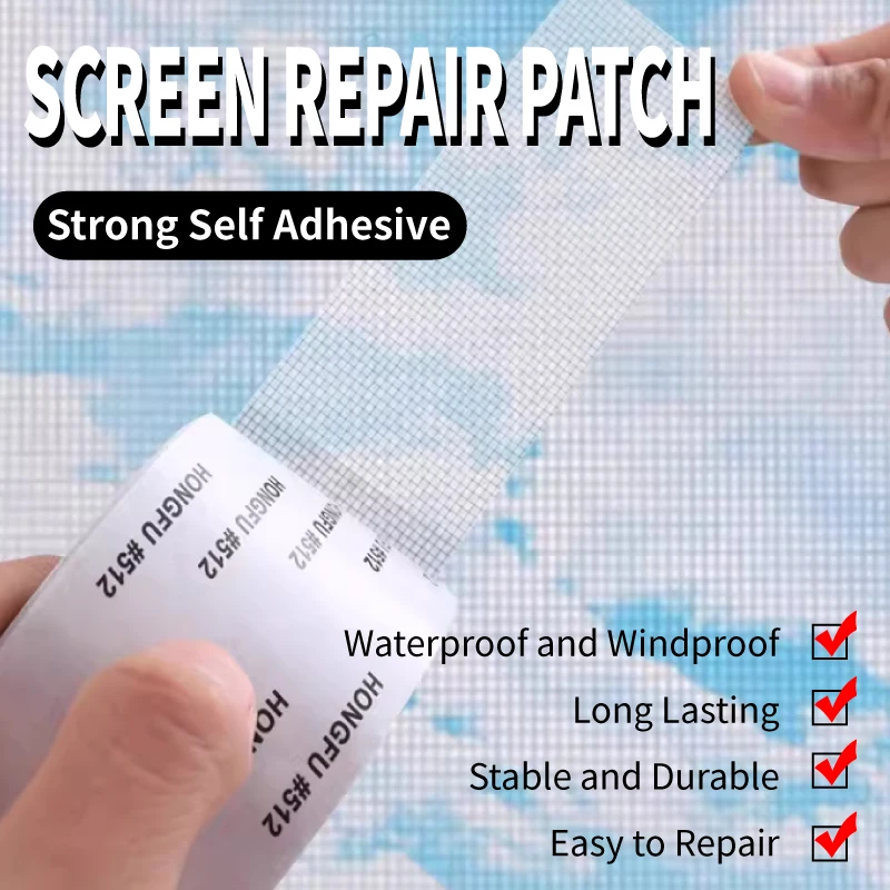 

Лента для ремонта сеток 2м x 5см, рулонная сетка-заплатка для окон и дверей, с сильным клеевым слоем, из стекловолокна, белая, черная, серая