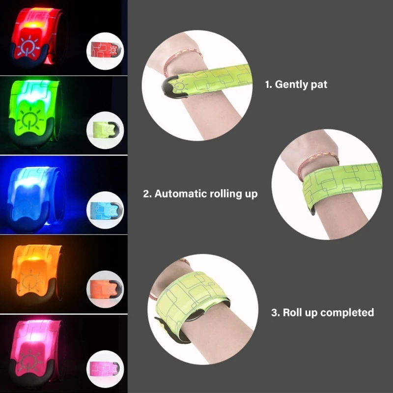 LED Armband Cycling Safety Armband Wearable Running Arm Belt Glow Wristband Reflective LED Light Bracelet Light Bands