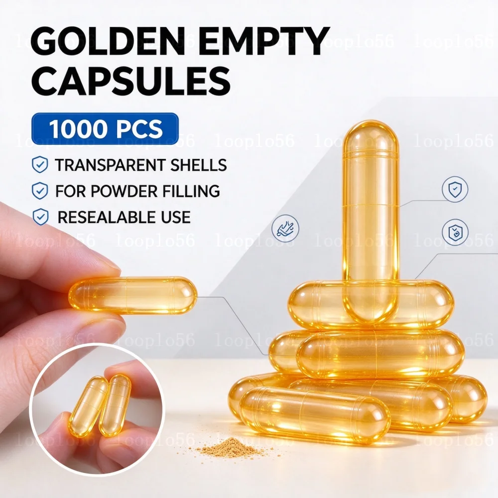 1000PCS Standard Yellow Hard Gelatine Empty Capsules, Hollow Gelatin Capsules ,joined Or Separated Capsules