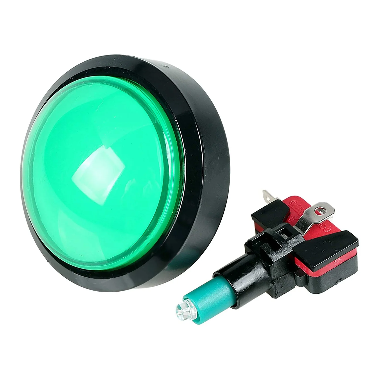 5X Arcade Buttons 60mm Dome 2.36 Inch LED Push Button with -Switch for Arcade Machine Console