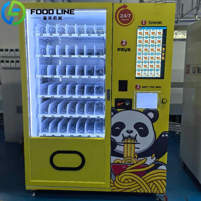 Custom Food Ramen Noodles Snacks Drinks Coffee Milk Tea Vending Machines for Sale With Hot Water Supply in Office Airport