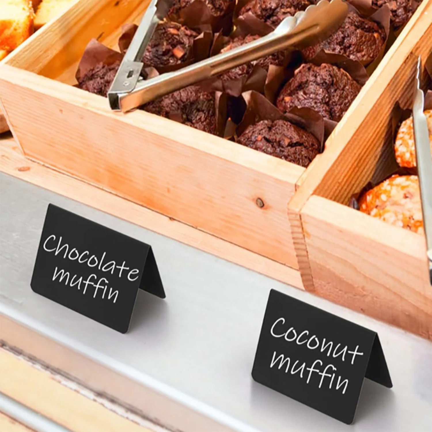 5Pcs Recyclable Mini PVC Chalkboard Signs for Wedding Food Party Buffet Table Sign Chalkboard Menu Label Memo Message Board