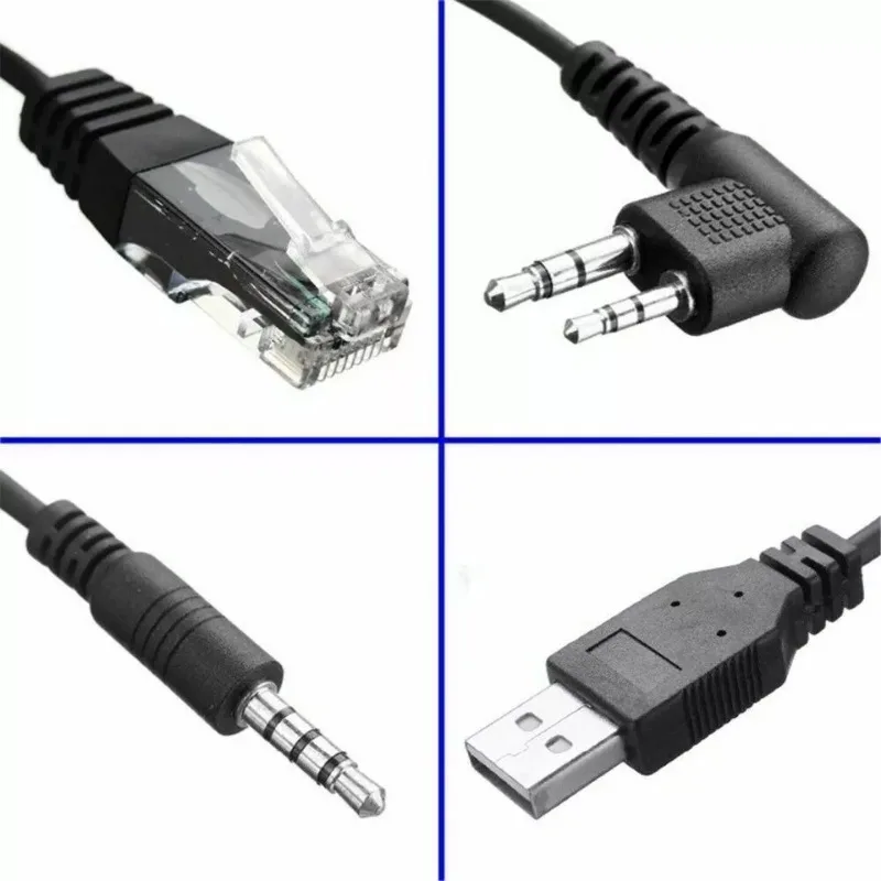 8-in-1-Multifunktions-USB-Programmierkabel, kompatibel mit Software-CD für Baofeng Motorola ICOM Kenwood YAESU Wouxun HYT TYT