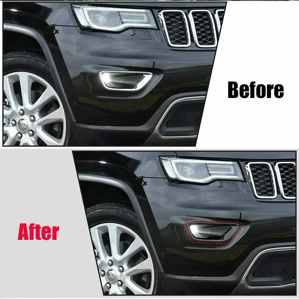 For Jeep Grand Cherokee 2017 2018 2019 2020 2021 Limited Laredo Overland Trailhawk Front Fog Light Cover Fog Lamp Trim sticker N