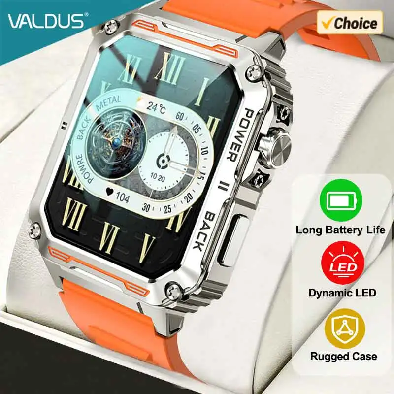 

VALDUS VD38 Смарт-часы для мужчин Bluetooth вызов сердечного ритма спортивный режим светодиодный фонарик фитнес 2025 новые умные часы для ios Android