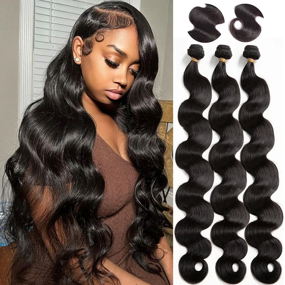 Body Wave Bundles Human Hair Bundles 3 Bundles Virgin Hair Malaysian Hair Weave Bundles Hair Extensions 100% Human Hair