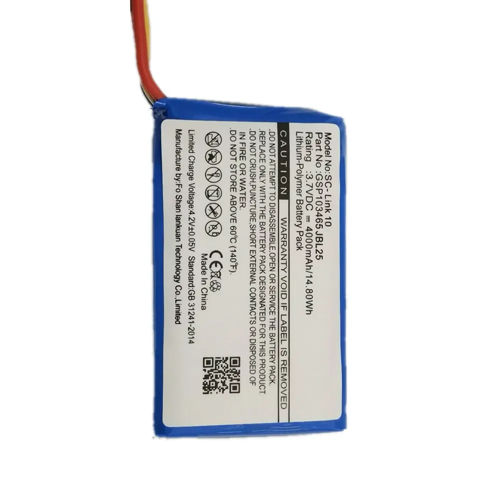 2024 Years 100% Original GSP103465 4000mAh Speaker Battery For JBL Link 10 Link10 Loudspeaker Bluetooth Battery Bateria In Stock