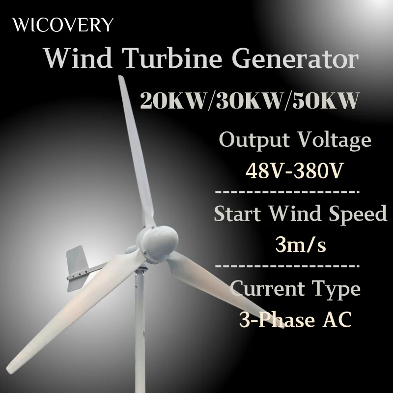 20KW Wind Turbine Power Generator Off Grid System 12V 24V 48V Output 220V 230V 240V System For Home Complete Kit MPPT Charger