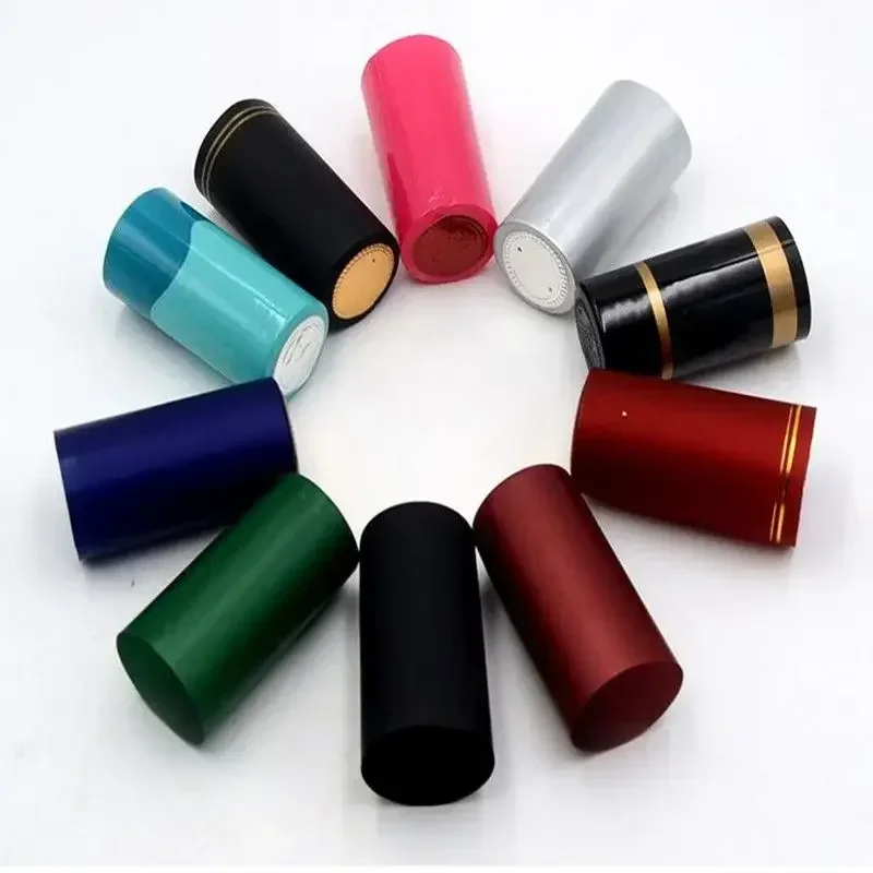 100pcs Wine Heat Shrink Caps Red Wine Glass Bottle Sealing Cap Red Wine Moisture-proof and Leak Proof Heat Sealing Sleeve