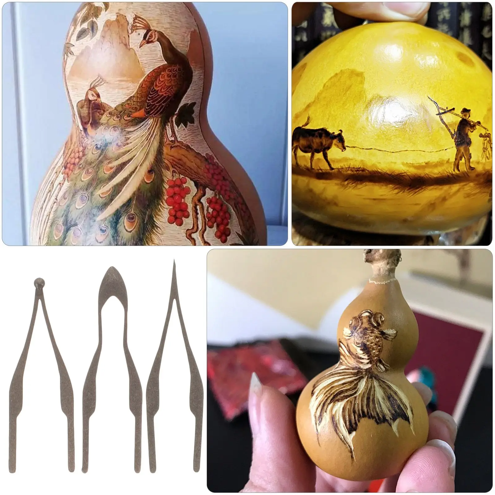 3 Pcs Pyrograph Pen Tip Wood Burner Kit Engraving Burning Tips Only Tool Nichrome Letter