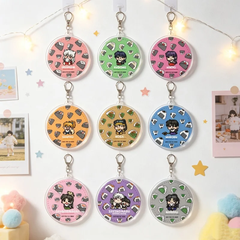 Anime Inuyasha Q-Version Acrylic Pendant Keychain6cm Kagome Higurashi Cosplay Mobile Phone Chain Student Backpack Gift Bag Charm
