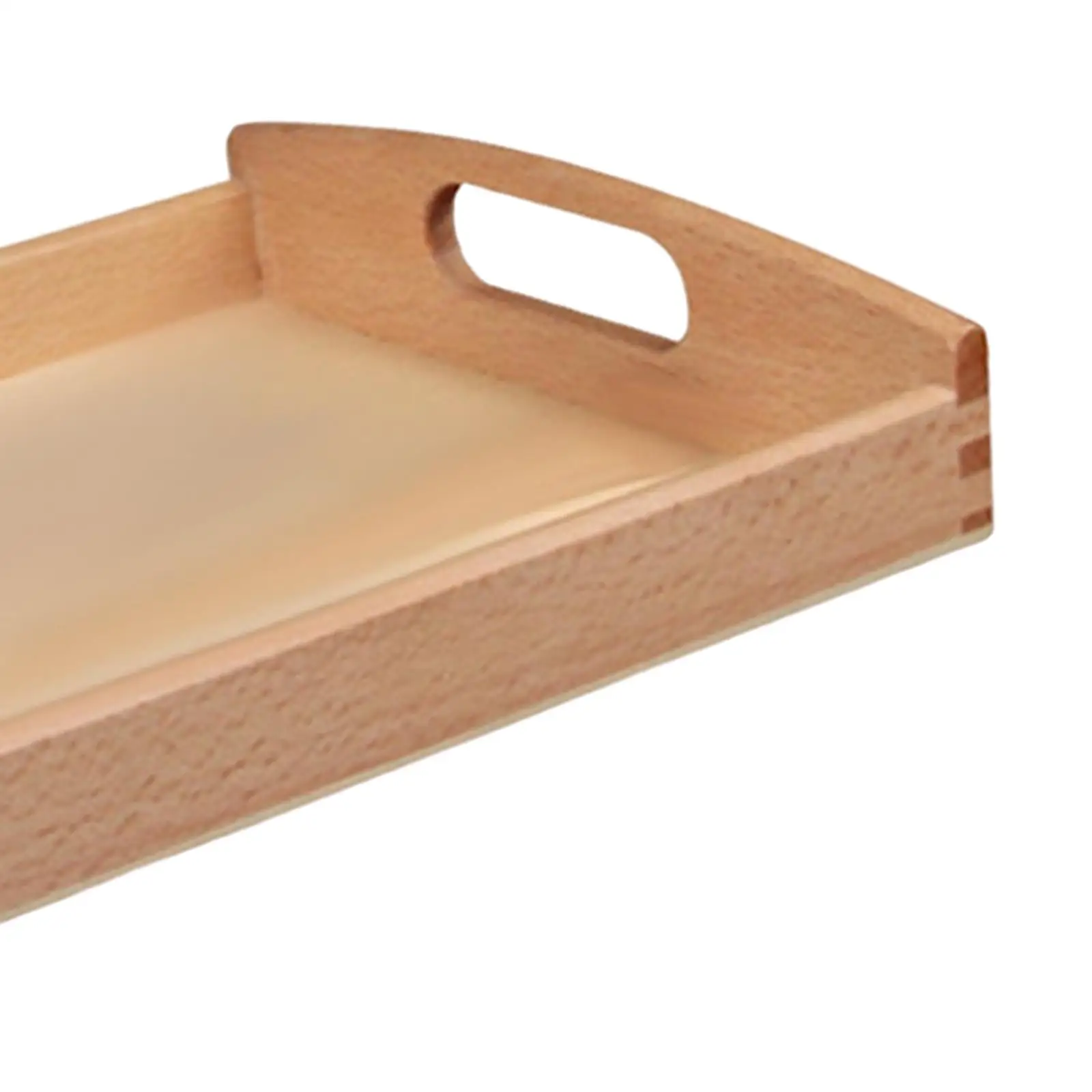 Wooden Montessori Tray Unfinished with Handle for Serving Party Home Decor