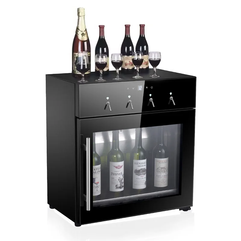High quality LED Touch Screen Smart High Quality Wine Cooler Automatic Compressor 4 Bottles Wine Dispenser