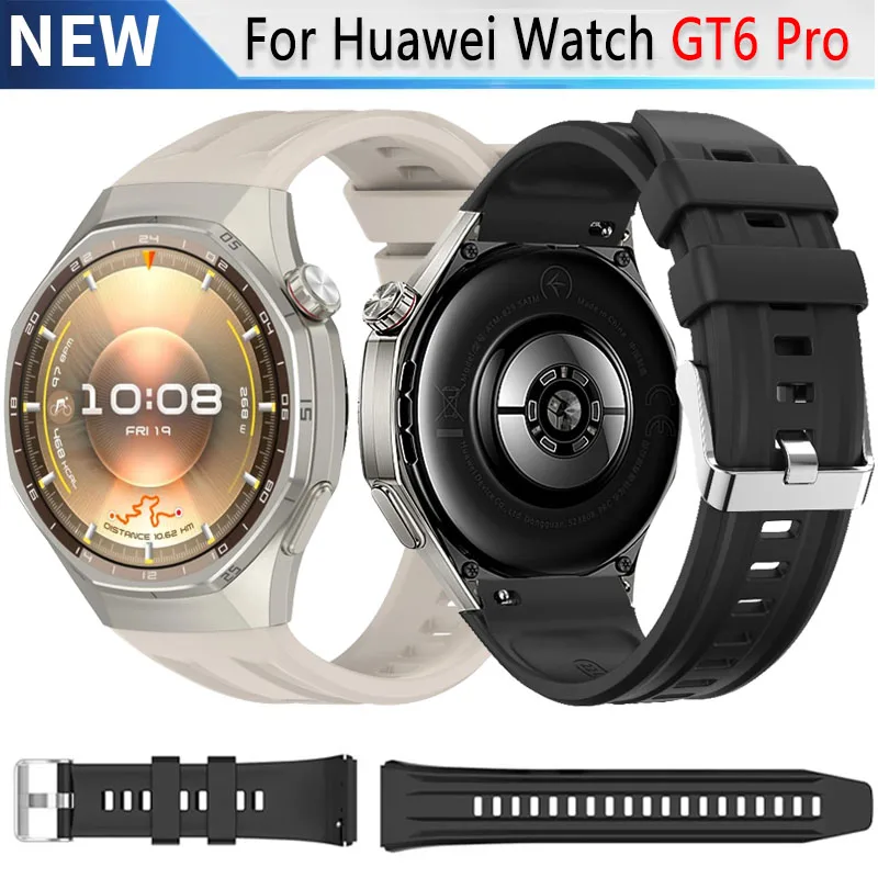 Original Weiches Silikonarmband für Huawei Watch GT6 Pro 46mm Austauschbares Band Huawei Watch GT6 Pro Komfortables Zubehör Correa