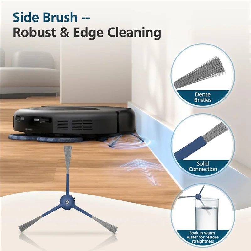 

RMWIN-19PCS Main Brush Side Brush Hepa Filter Dust Bag Mop Cloth For Eufy Omni C20 Robot Vacuum Cleaner Accessories