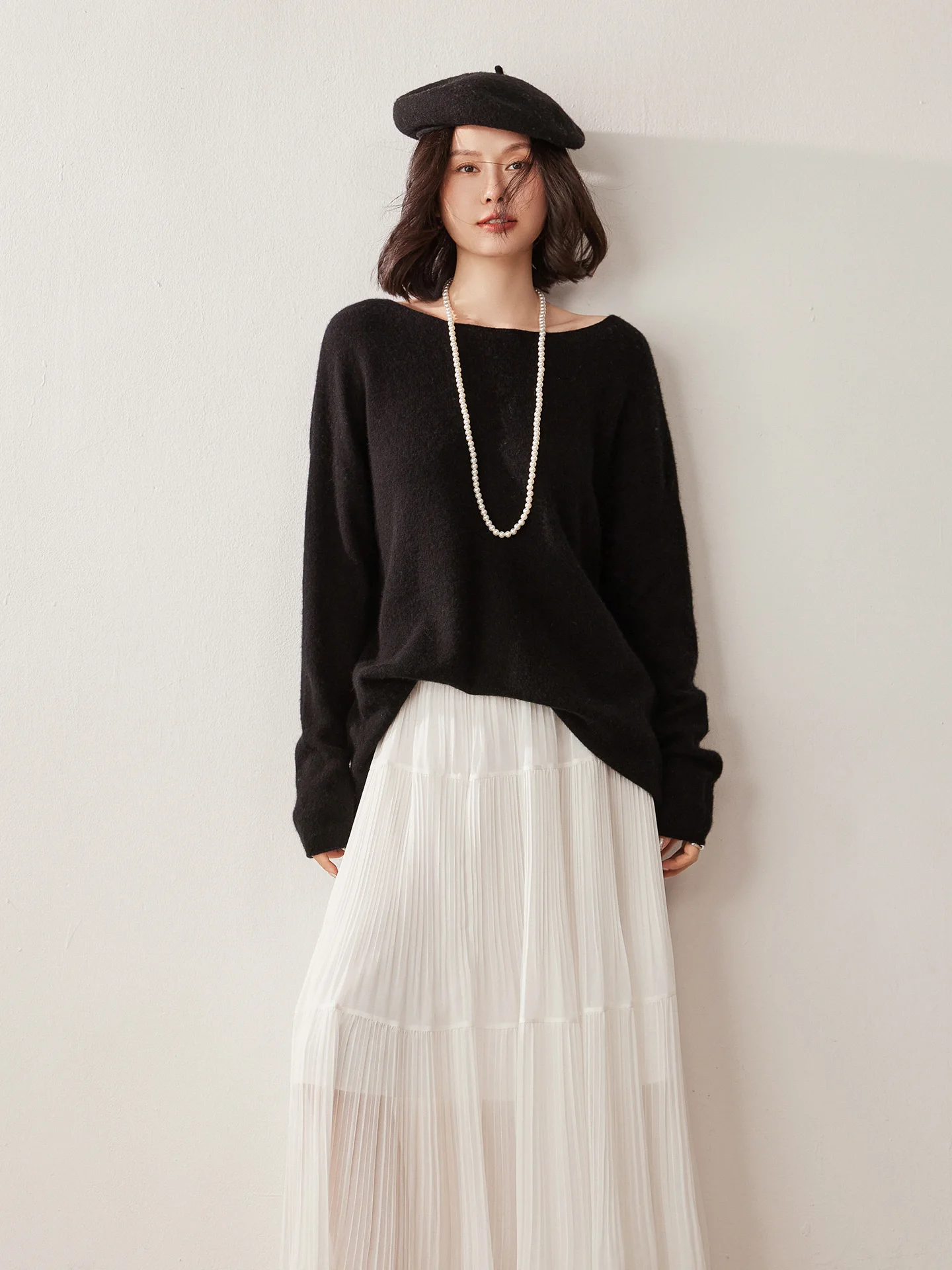 

Luxury Women's 100% Cashmere Sweater Loose Autumn Winter Female Knitted Pullover New Basic Blouse Lady Long Sleeve Clothing Tops