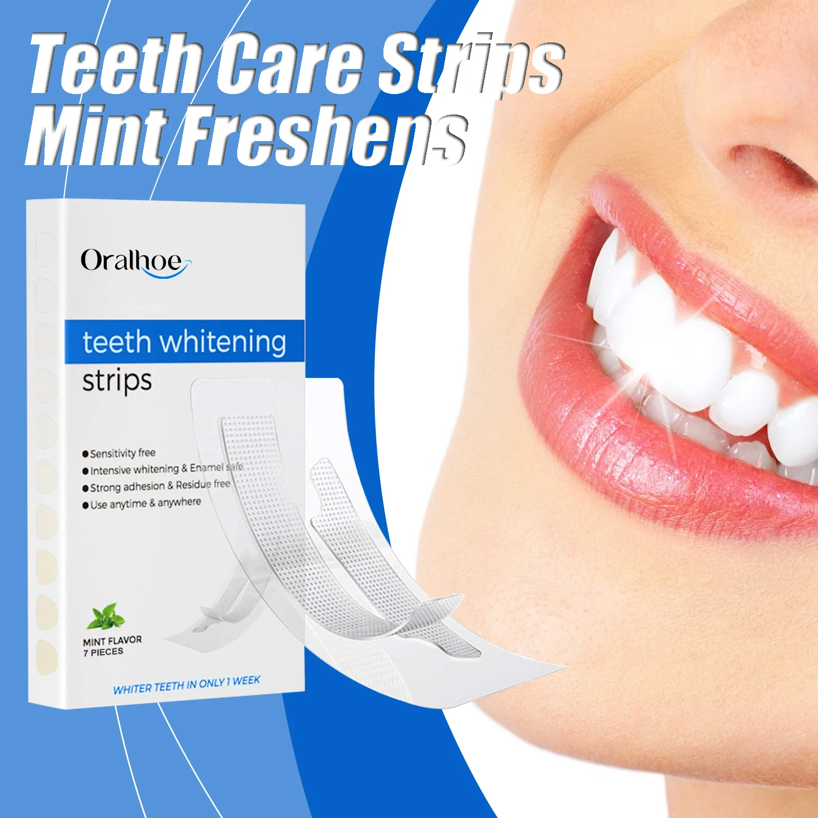 شرائط العناية بالأسنان النعناع ينعش التنفس يزيل البقع البلاك الأسنان الصفراء تنظيف عميق العناية بالأسنان شرائط الأسنان 7 قطعة/صندوق 2026 #1