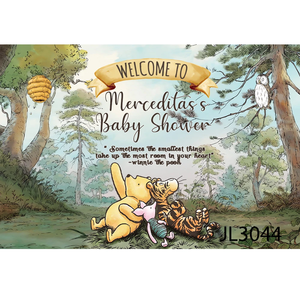 خلفيات كرتونية ويني ذا بوه للتصوير الفوتوغرافي للأولاد لحفلات أعياد الميلاد الأولى لاستوديو الصور حسب الطلب