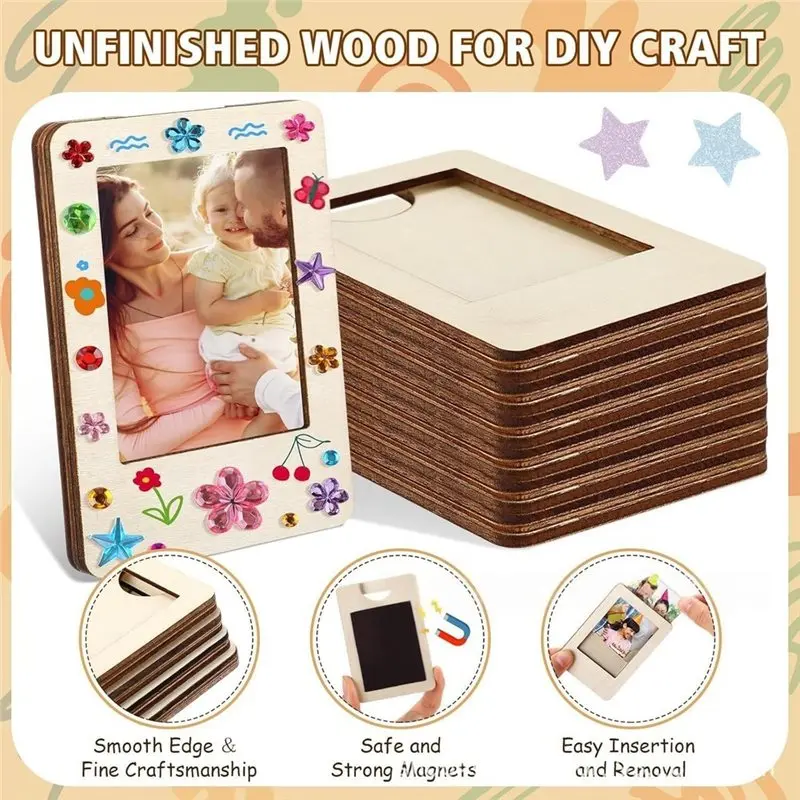 ABZS DIY Unfinished Wood Photo Frame Kit(36PCS), 3.75