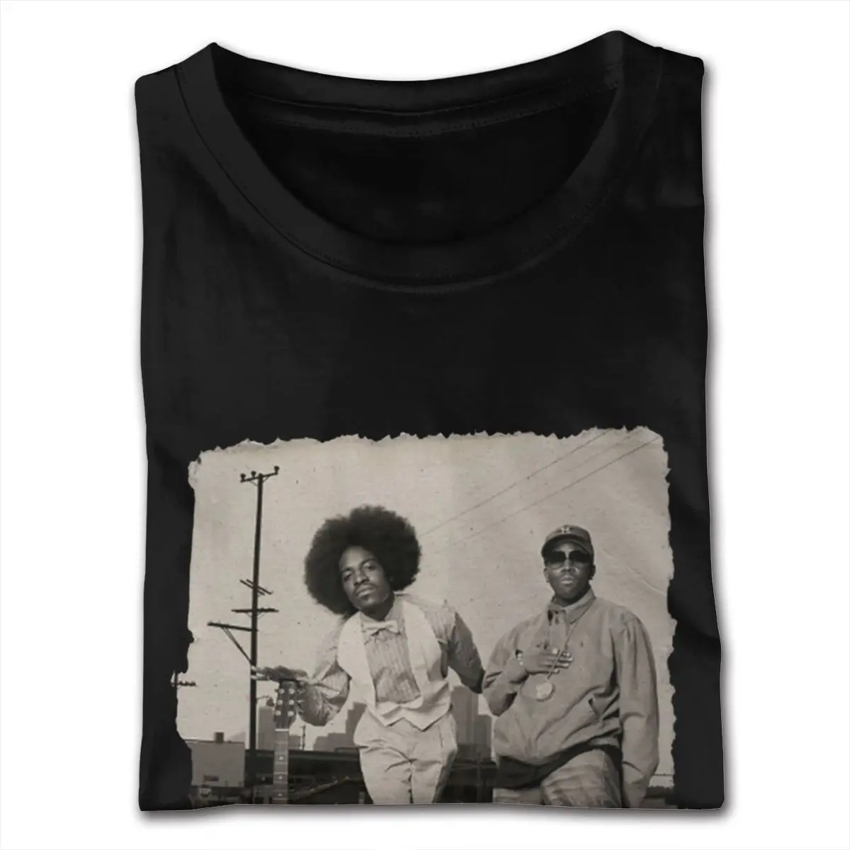 New Outkast Black And White Glamour Tee Shirts tshirt Man 5XL Black T Shirt