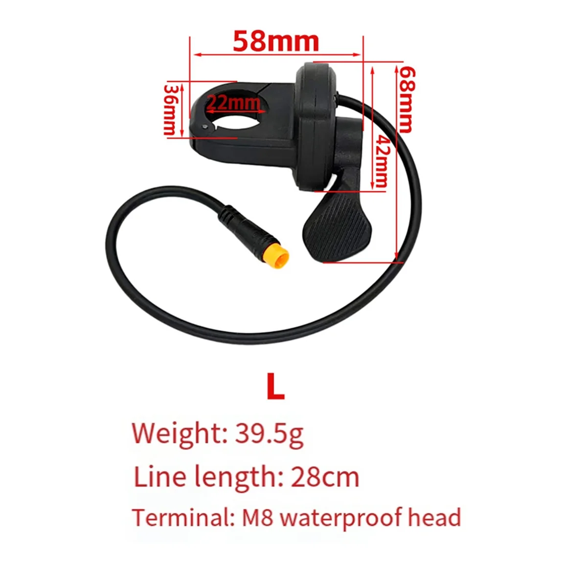 

Portable Electric Bicycle Quick Connector Ebike Thumb Throttle Left