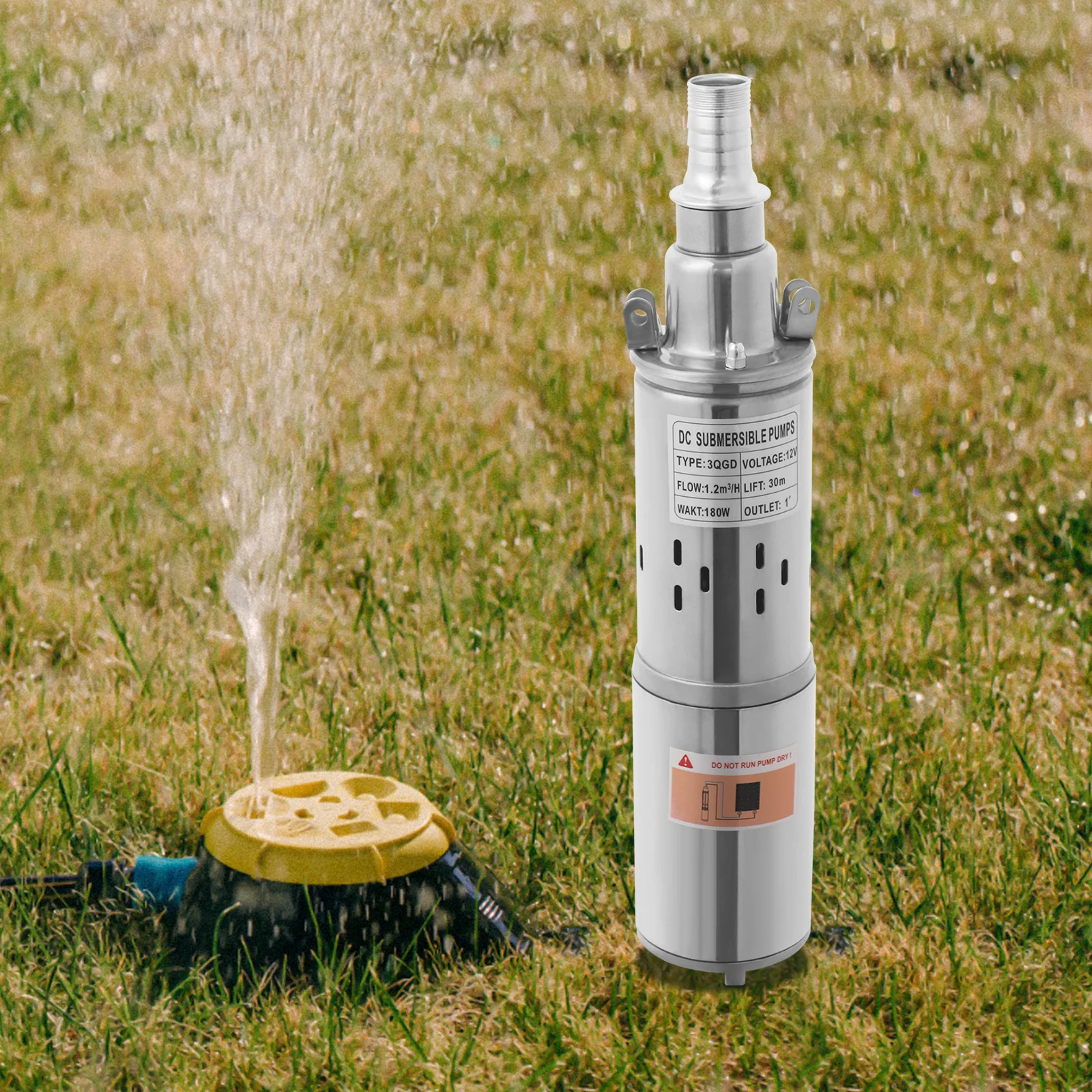 ปั๊มจุ่มบ่อน้ำลึก 180W, ปั๊มจุ่มแบบพกพา, ปั๊มน้ำสแตนเลสสำหรับบ้านในหมู่บ้านฟาร์ม