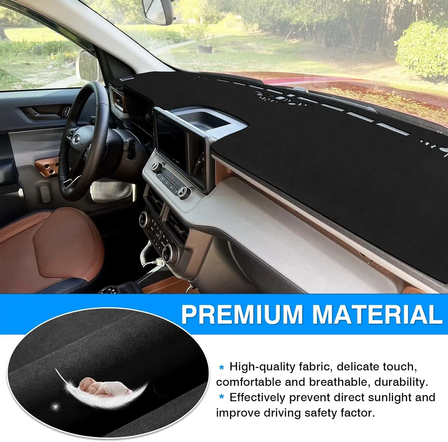 

For Ford Maverick 2022-2026 Dashboard Cover Mat Dash Cover Sunshade Glare UV Rays Protector Car Interior Accessories