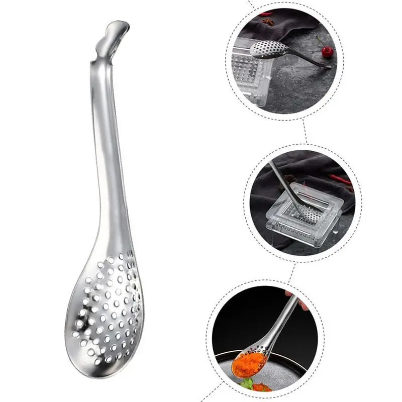 

Stainless Steel Spherification Spoon Molecular Mixologist Slotted Bar Spoons