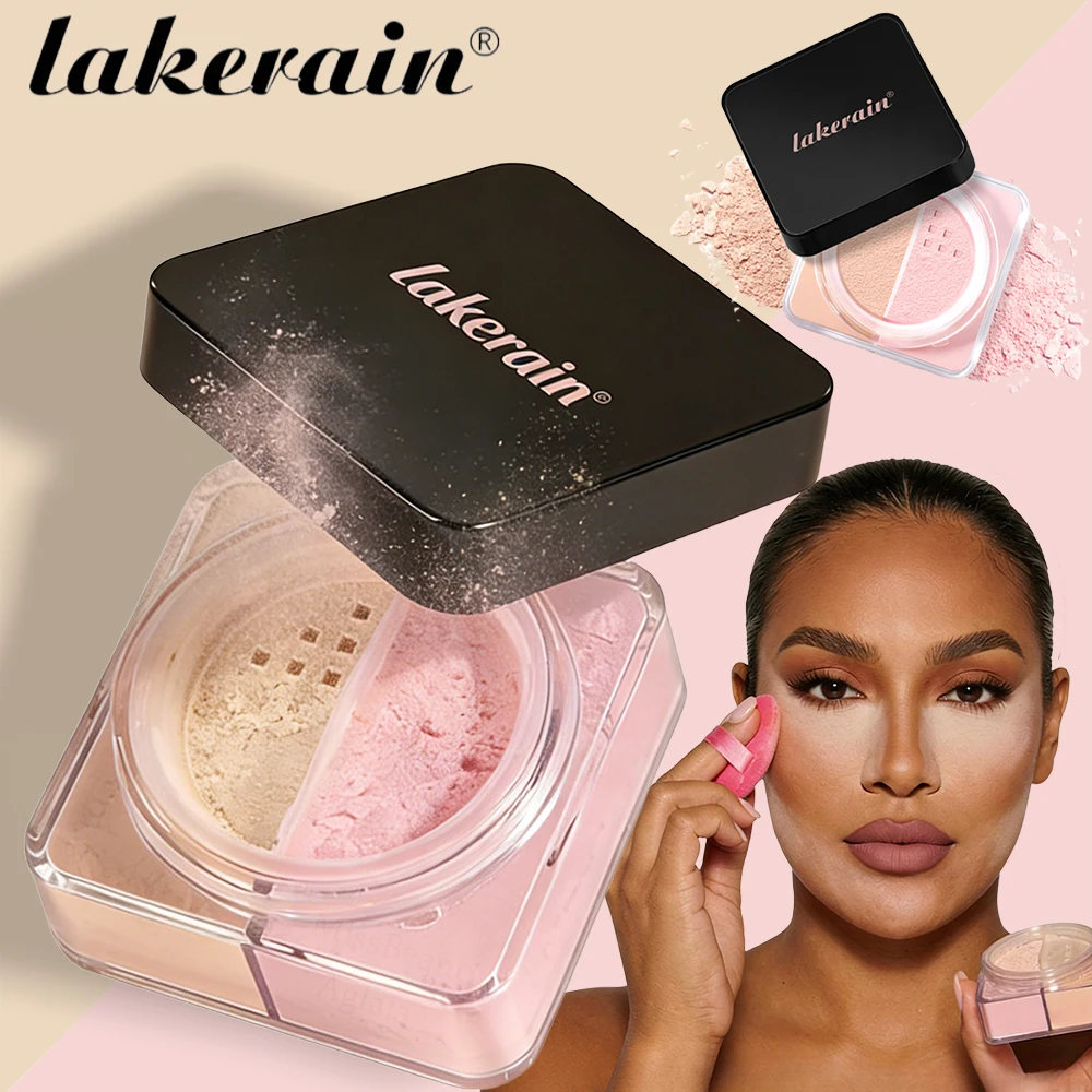 Polvo Suelto Iluminador y Corrector Easy Bake Duo, Control de Grasa de Larga Duración, Maquillaje Fijador Natural a Prueba de Agua
