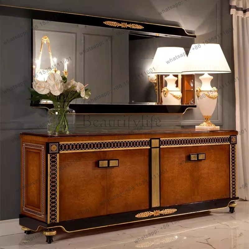 French side cabinet European villa porch large apartment palace French solid wood four-door tea cabinet