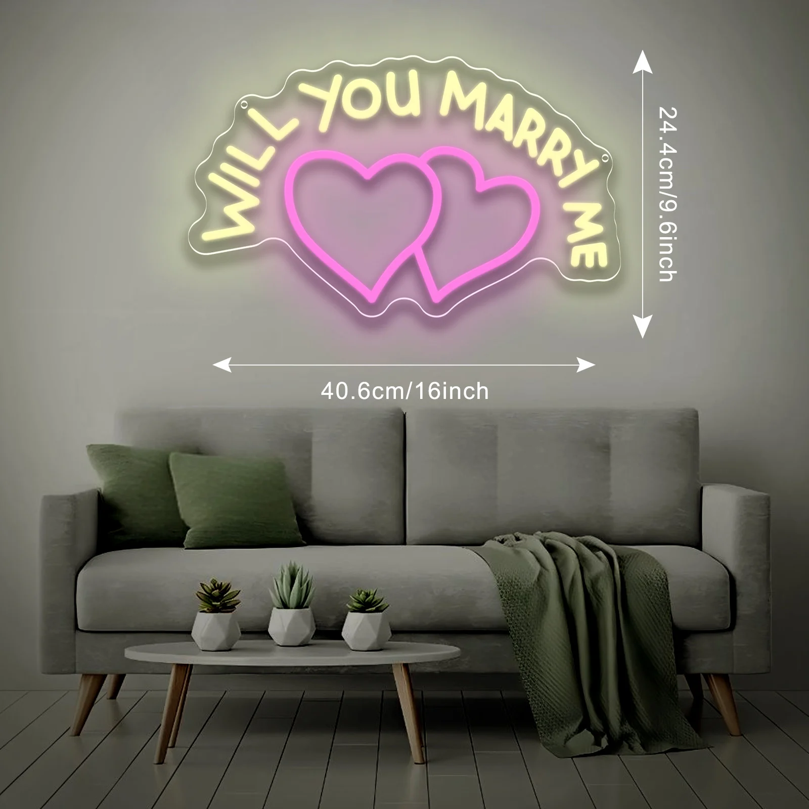 Will You Marry Me Neon Light Sign USB Dimmable LED Romantic Neon Sign for Wedding Proposal Engagement Get Married Party Decor