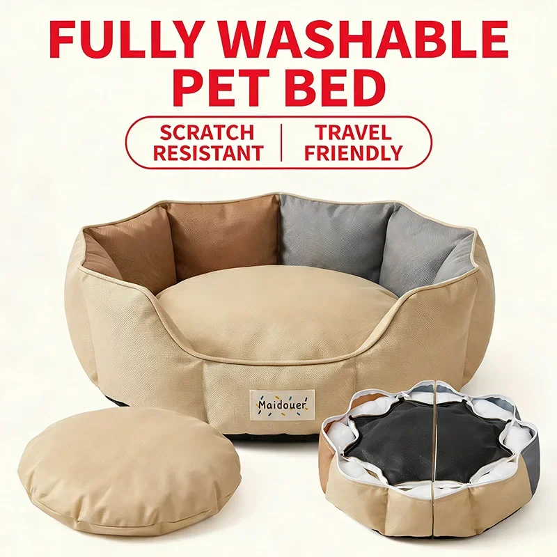 Cat Sleep Sofa Bed All-Season Pet Sleeping Pad Non-Slip Washable Cat and Dog Bed Suitable for Small and Medium Dogs and Cats
