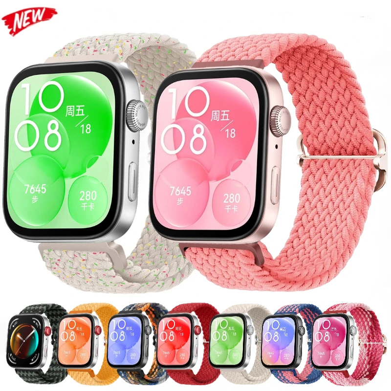 Ремешок нейлоновый для Huawei Watch Fit 3, регулируемый плетеный эластичный браслет для Huawei Watch Fit 3, Аксессуары для браслета