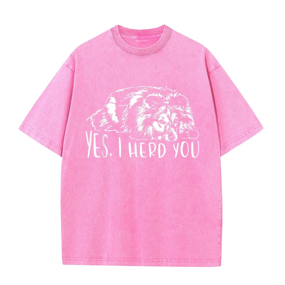 Sheltie I Herd You Dog Funny Sayings T-Shirt Korean Popular Clothes Men Designer T Shirt Camisetas Masculinas Animal Lover