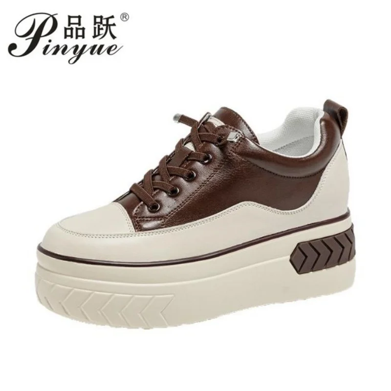 

Женские кроссовки на платформе 8 см, женская повседневная обувь из микрофибры, удобная нескользящая прогулочная обувь 34-39