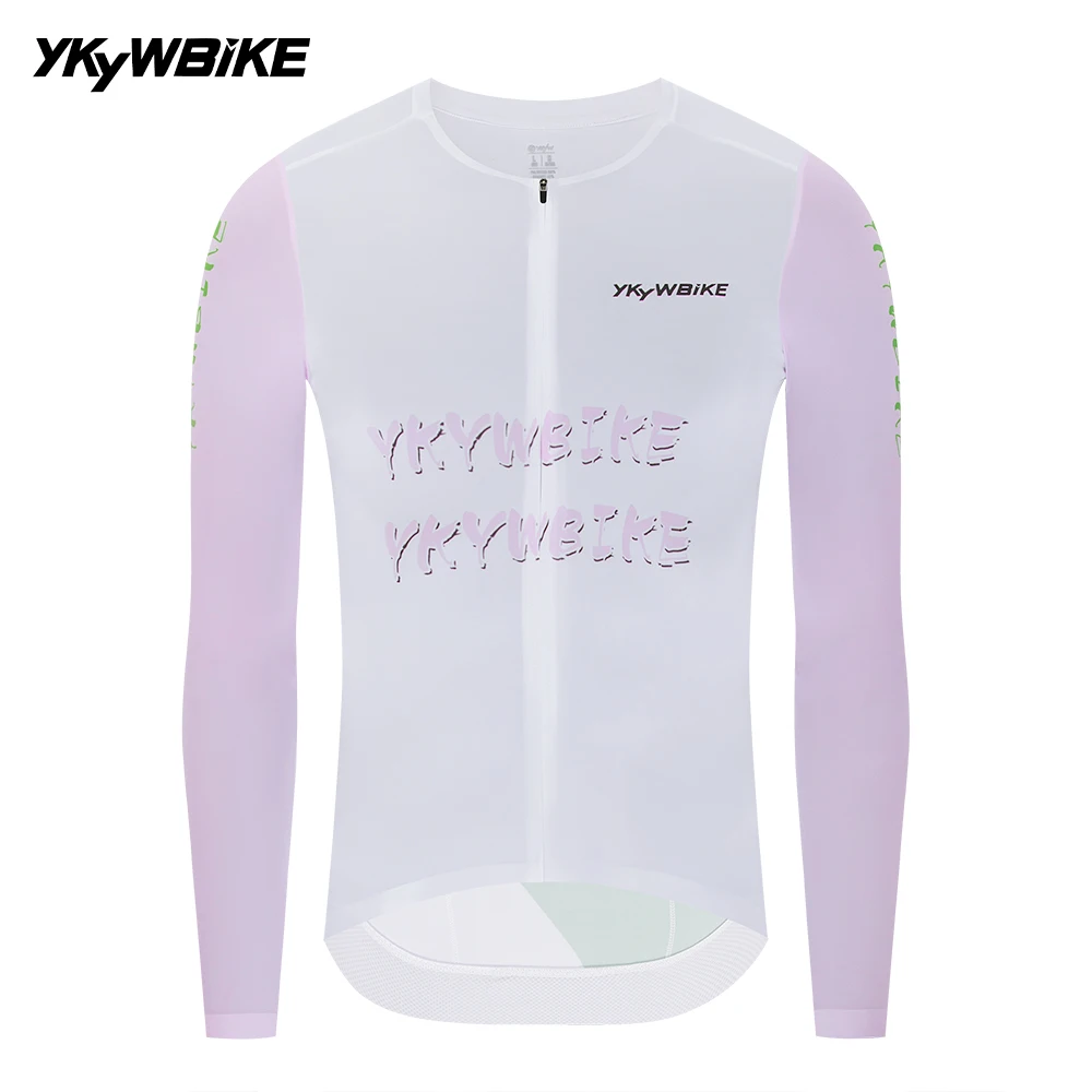

YKYWBIKE Men's Cycling Jersey Long Sleeve Breeze Lite Bicycle Shirt Seamless Quick Dry Breathable YKK Road Bike MTB Maillot