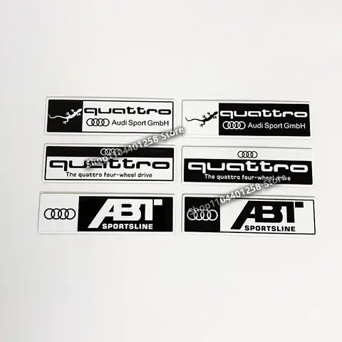 1PCS 자동차 스티커 엠 블 럼 바디 뒷 트렁크 테일 데칼 아우디 A3 A4 A6 C7 A5 Q5 콰트로 ABT Q2 Q7 액세서리
