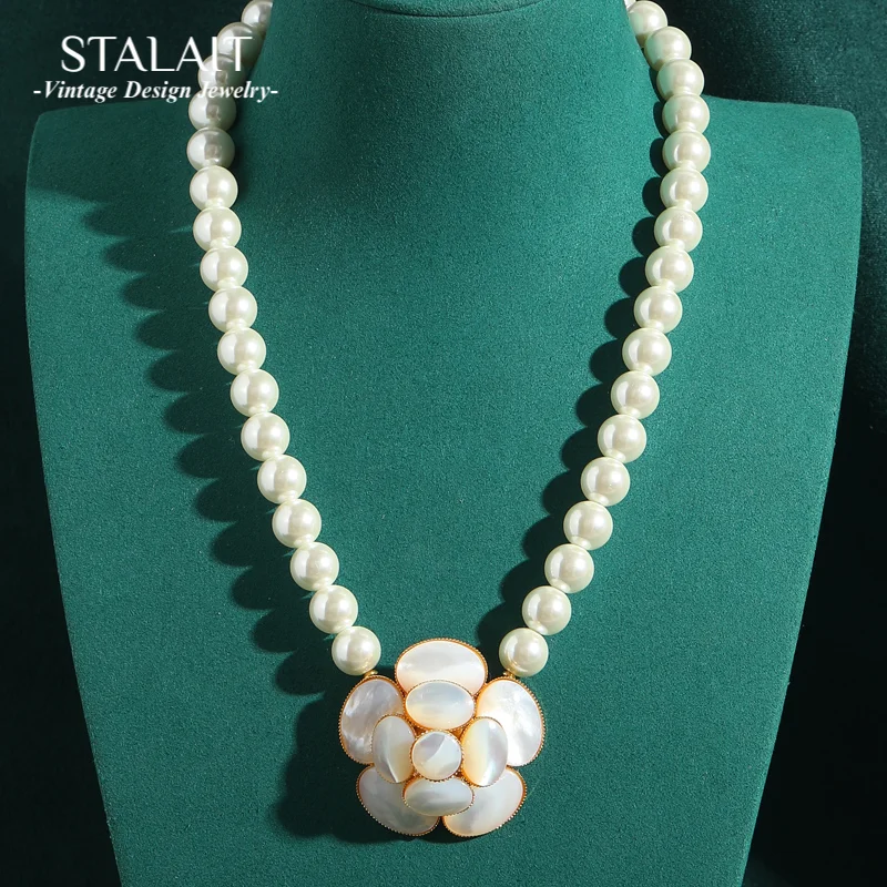 

Цепочка с жемчугом, ожерелье, ювелирные изделия, женский кулон с цветком из лунного камня, золотой цвет, винтажная свадебная роскошь, Дубай, тенденции 2024, новинка