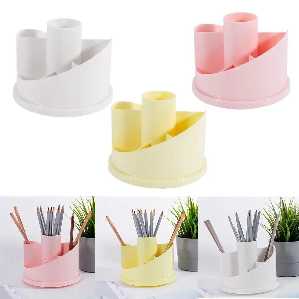 

Desk Organizer Pencil Cup Holder - Office Supplies Desktop Stationery Storage Box