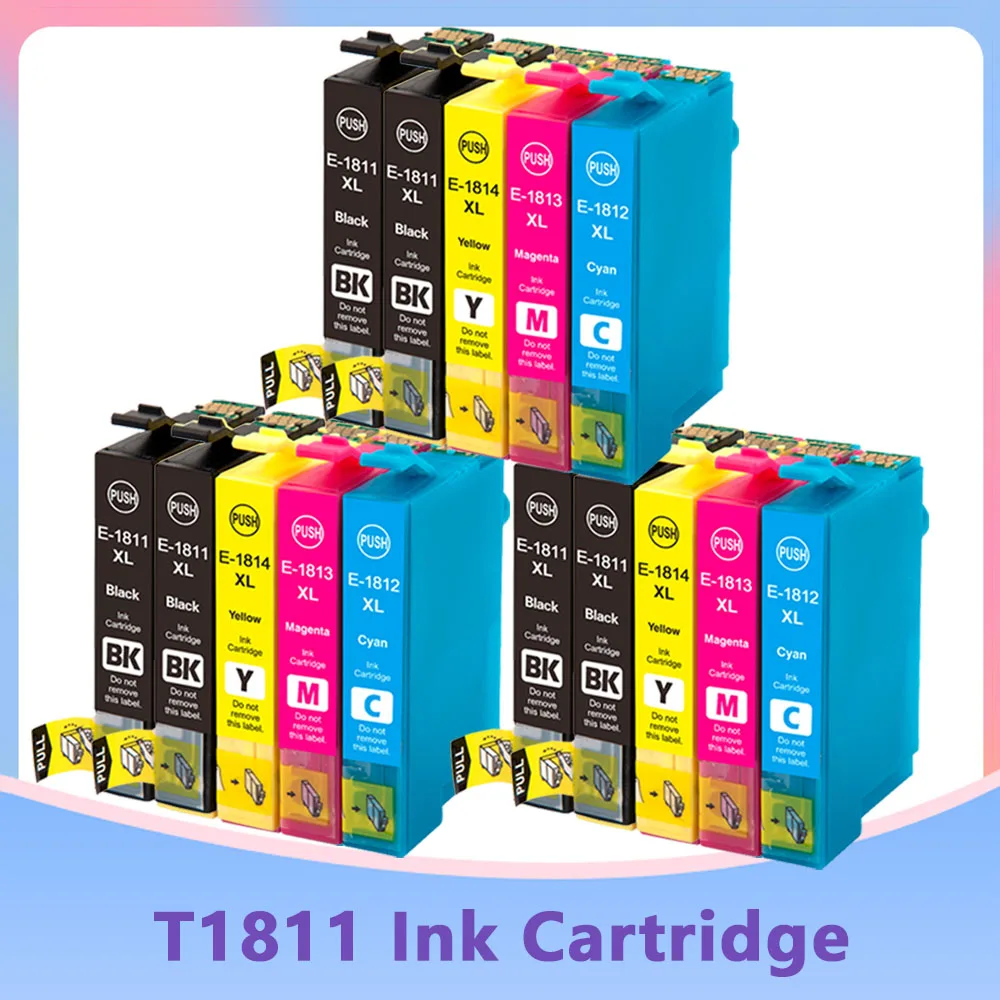 Cartuchos de tinta Compatíveis Para EPSON 18XL T1811 T1814 Para Epson XP-215 XP-315 XP-415 XP-212 XP-33 XP-225 XP-322 XP-325 XP-422