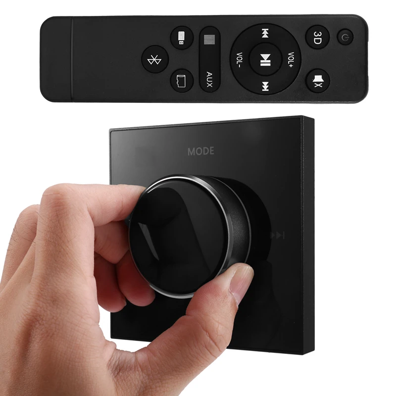 86 Hi-Fi Professional Smart Wall-Mounted Stereo Background Music Controller Bluetooth Mini In-Wall Amplifier Black-DTA9