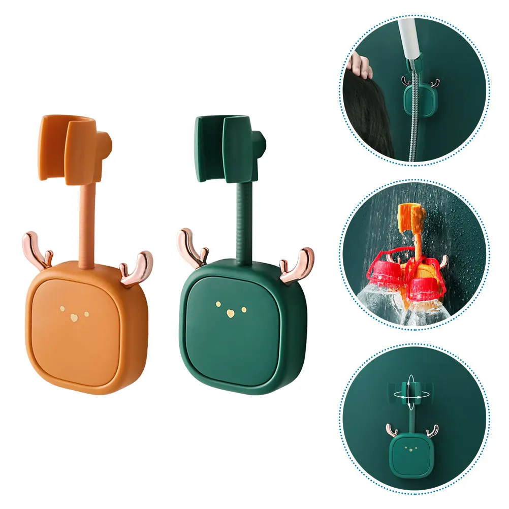 

2Pcs Bathroom Wall Mounted Shower Holders Adjustable Angle Secure No Traces Long Service Life Practical Home Supplies