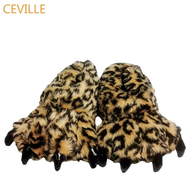 Monster Claw Slippers Shoes Men Totem Funny Bear Claw Slippers for Men Winter Indoor Home Cotton Shoes Male One Size 35-42 Free