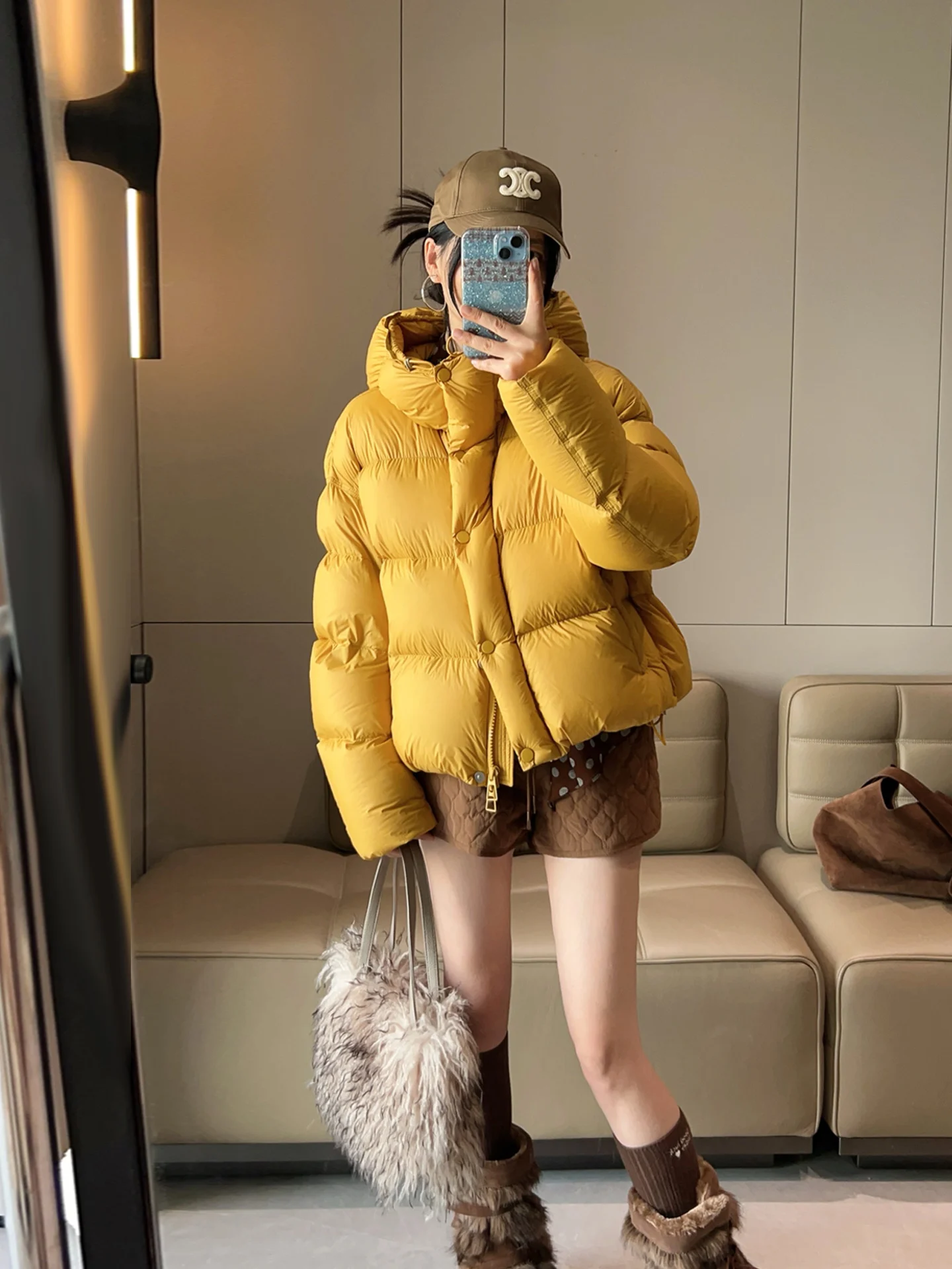 

Желтая женская куртка-пуховик с 90% белым гусиным пухом, свободного кроя, теплая, повседневная, зимняя верхняя одежда