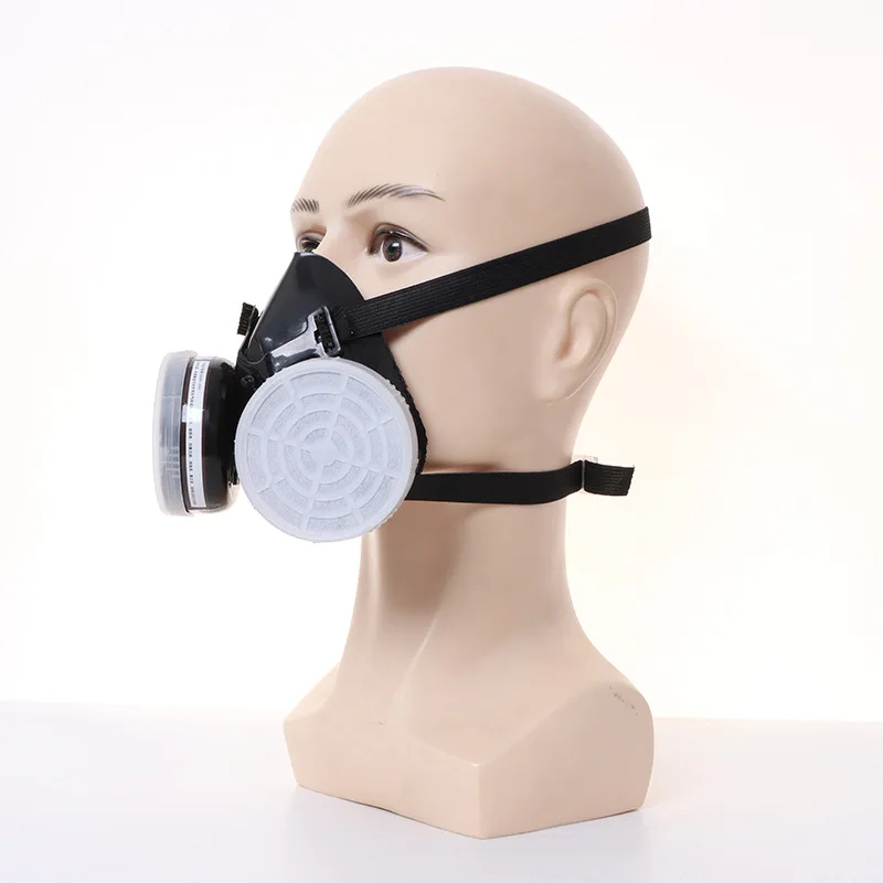 Gas Mask Self-Priming Filter Lanyard Chemical Spray Paint Double Filter Box Activated Carbon Anti-Gas Odor